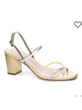 Chinese Laundry Lime & Silver Strappy Block Heel Sandal